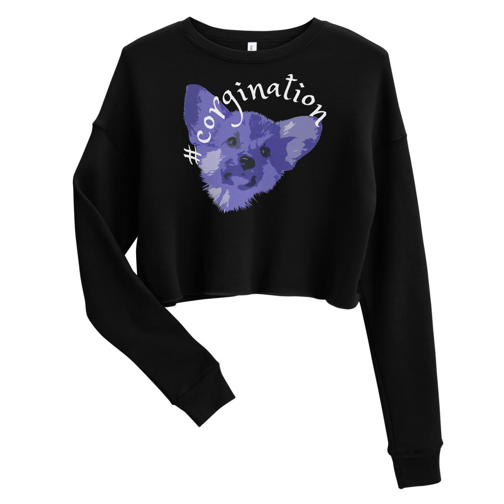 Gift for dog lovers. #corgination cropped sweatshirt for girls. Streetwear for women WickedYo.